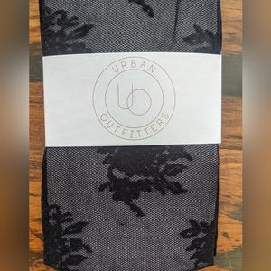 Urban Outfitters Black Floral Sheer Lace Tights M/L Stockings